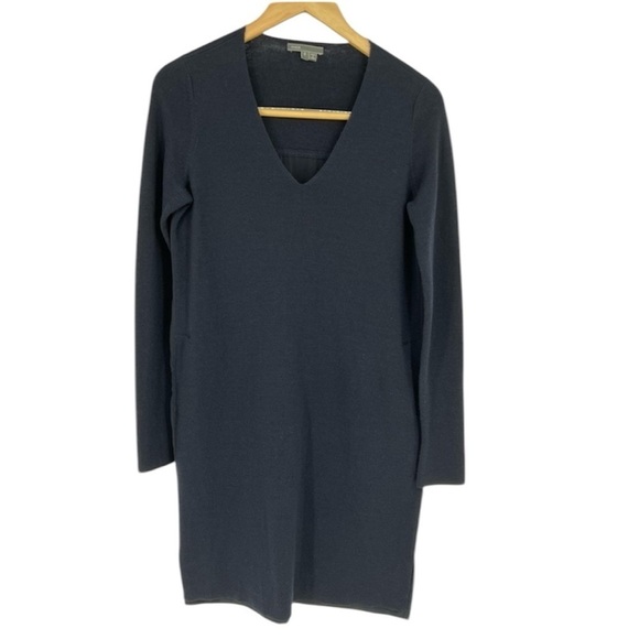 Vince Wool Dark‎ Navy Blue Mixed Media Sweater Dress Size small - Picture 1 of 15